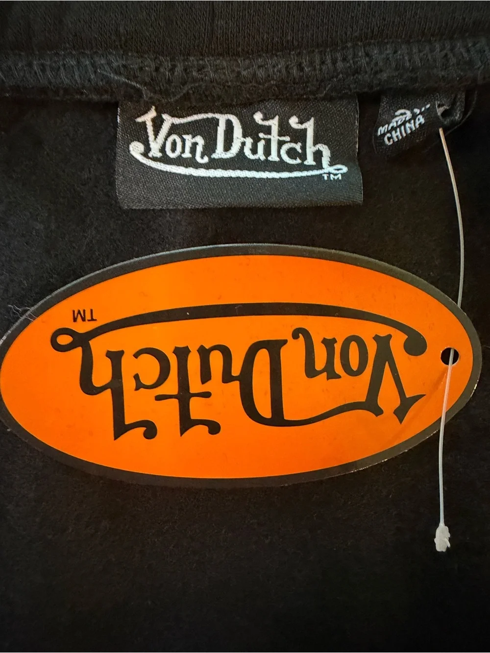 NWT Von Dutch Black Mini Skirt with White Logo - Picture 4 of 5